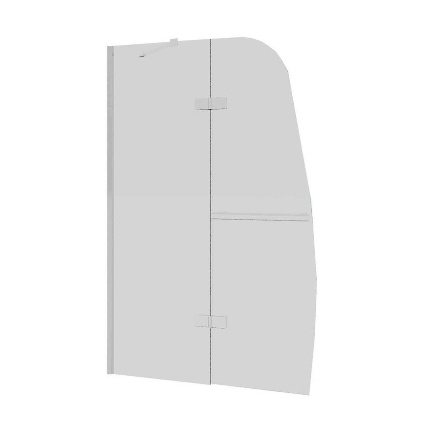 Шторка для ванны Grossman GR-102/2 (150х110) распашная,хром,стекло прозрачное,1 место