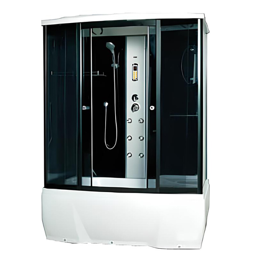 Душевая кабина Loranto CS 78-3 А 170x85x215 с тропическим душем, раздвижная дверь, черный профиль (CS00054501)