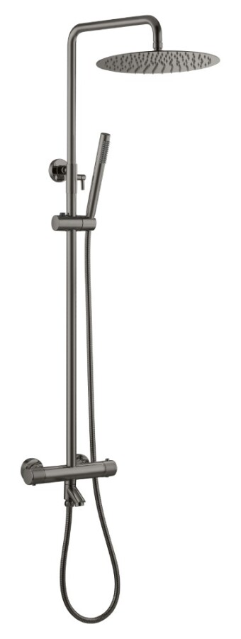 Душевая стойка Boheme Uno с термостатом Gun Metall 468-T-GM