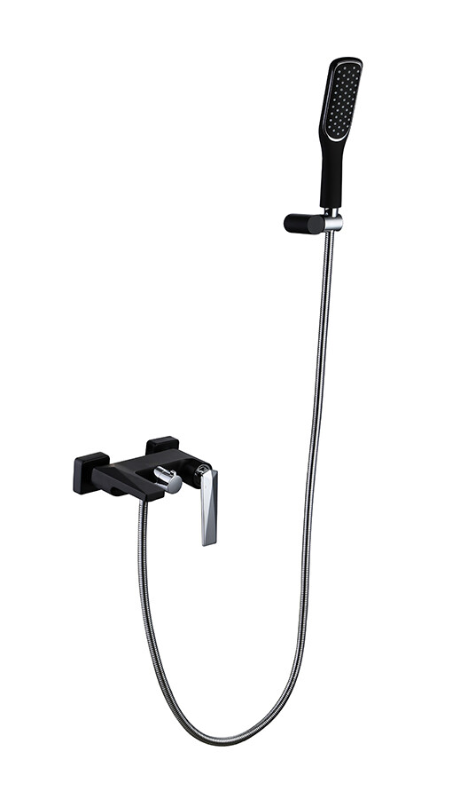 Смеситель для ванны с душевым гарнитуром Boheme Venturo Черный / Хром 373-B