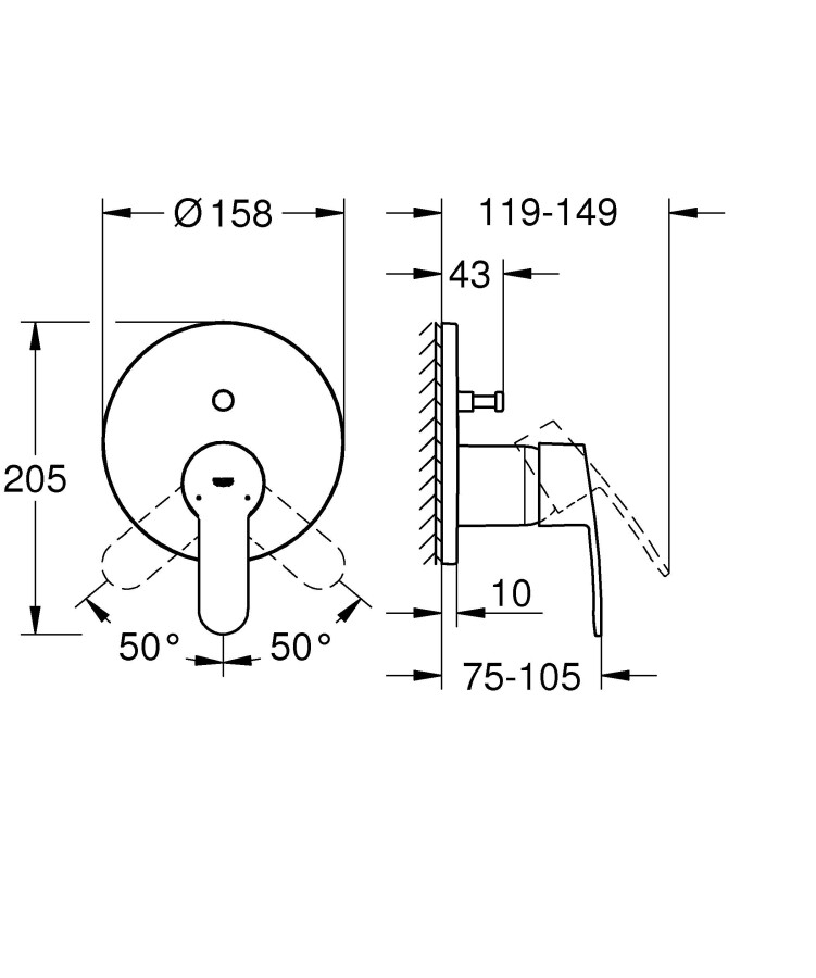 Grohe Eurostyle Cosmopolitan 24052002 скрытого монтажа хром