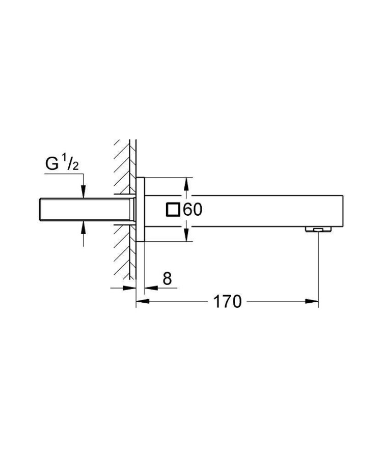 Grohe Universal Cube 13303000 излив для ванны хром