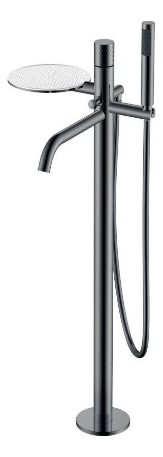 Смеситель для ванны напольный Boheme Stick ручка Diamond Shine Gun Metal 129-SGM