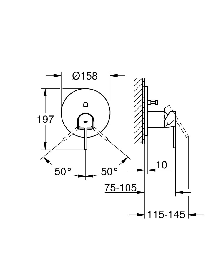 Grohe Plus 24060003 смеситель скрытого монтажа хром