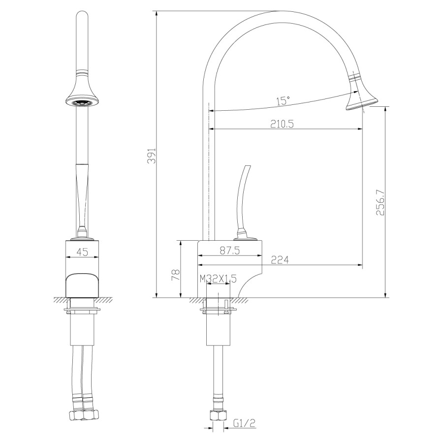 Lemark LM6005C Соул смеситель для кухни хром