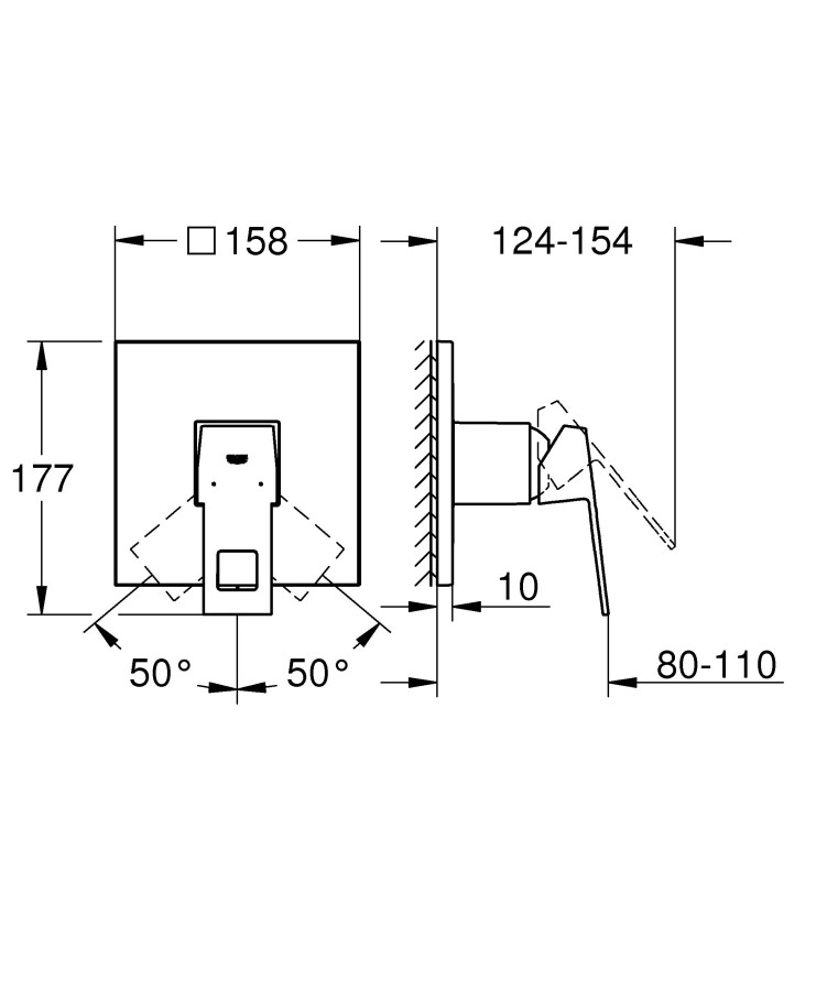 Grohe Eurocube 24061000 смеситель для душа