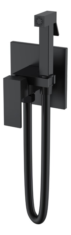 Гигиенический душ со смесителем Boheme Qubic Matt Black 477-B