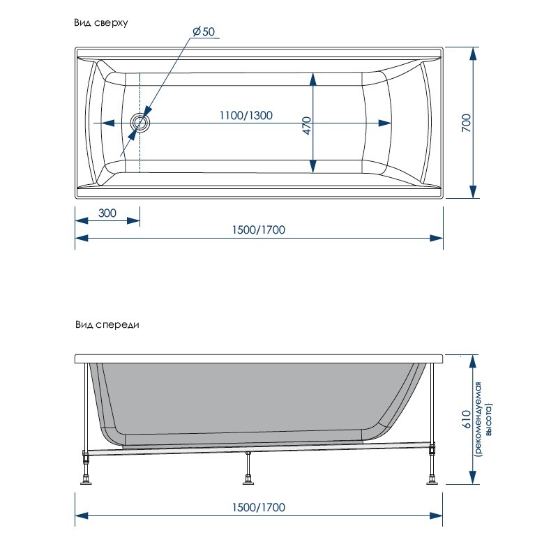 Loranto Milton 170 70 см ванна акриловая CS00063295