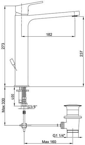 E.C.A. Tiera 102188014EX смеситель для раковины хром