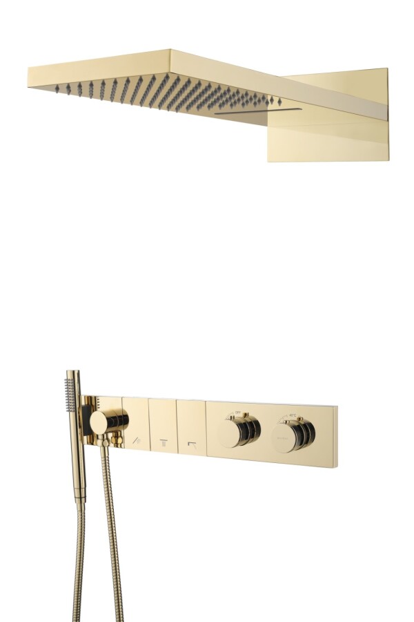 Душевая система трехпозиционная с термостатом Boheme Zodiac Золото 133-G
