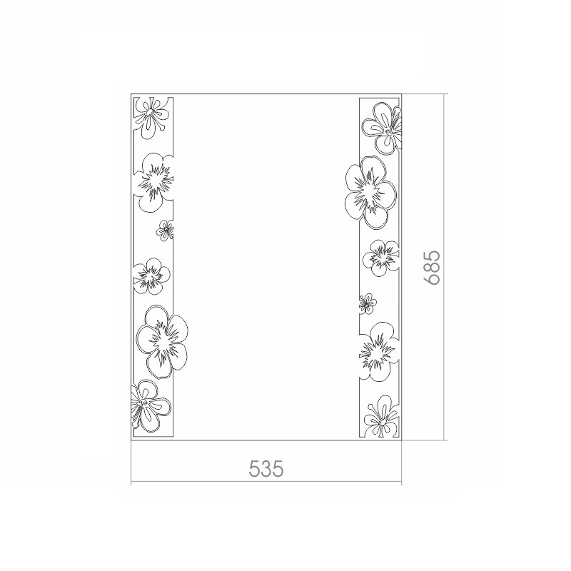 Зеркальное полотно Loranto Флора 535х685 500988729