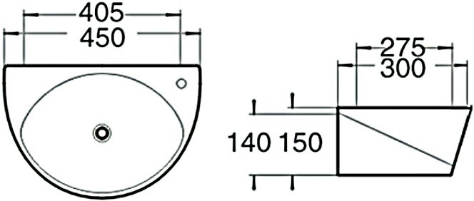 SantiLine SL-2016 раковина накладная 45 см