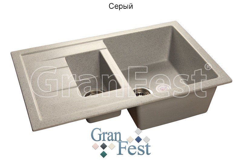 GranFest Quadro GF-Q775KL кухонная мойка серый 77.1х49.7 см