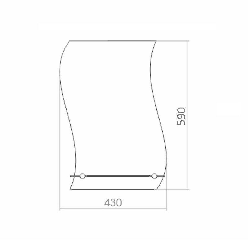 Зеркальное полотно Loranto Волна 430*590 00000030