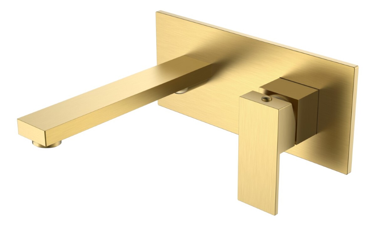 Смеситель для раковины из стены Boheme Qubic Matt Gold 475-MG