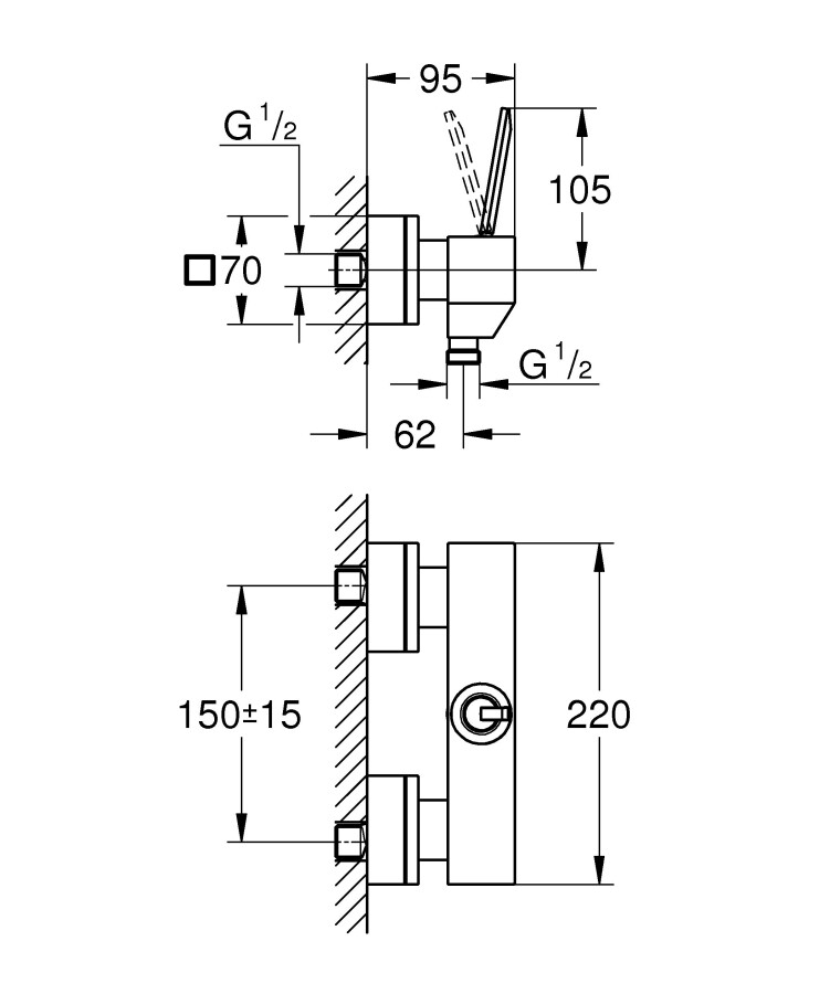 Grohe Eurocube Joy 23665000 смеситель для душа