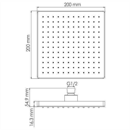 WasserKRAFT A140 верхний душ бронза