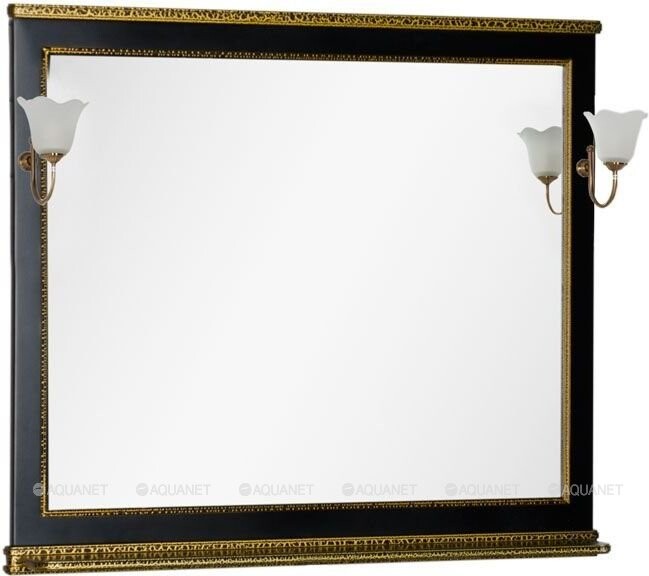Зеркальное полотно Aquanet Валенса 110*100 черный краколет/золото 00180295