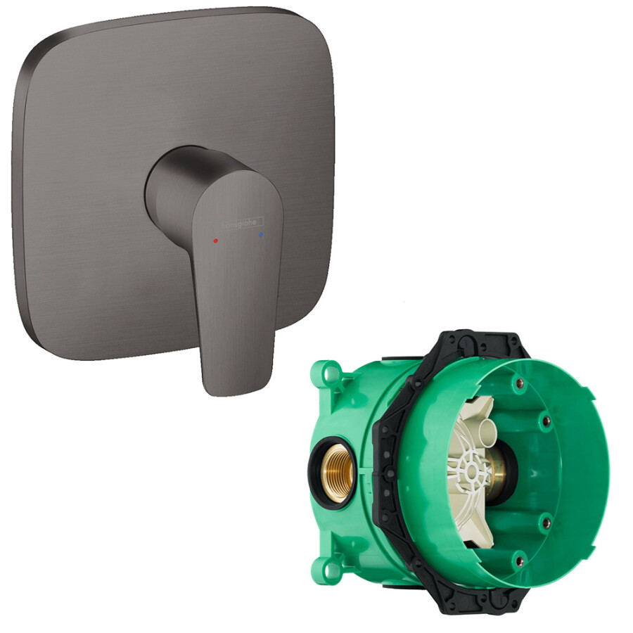 Hansgrohe 71765340S Set HG Talis E смеситель для душа скрытого монтажа (71765340+01800180), шлифованный черный хром