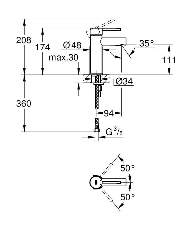 Grohe Essence+ 34294001 смеситель для раковины 28 мм