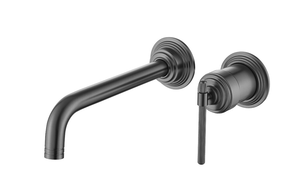 Смеситель для раковины из стены Boheme Eterna Gun Metal 175-GM