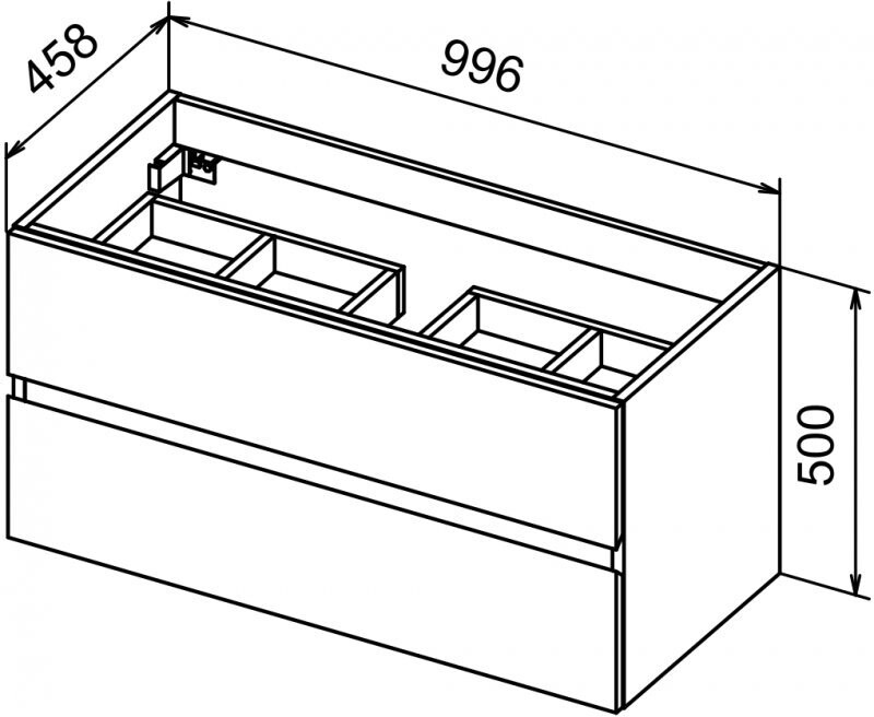 Cezares Molveno 100*46 см beton тумба с раковиной подвесная MOLVENO-100-2C-SO-BET