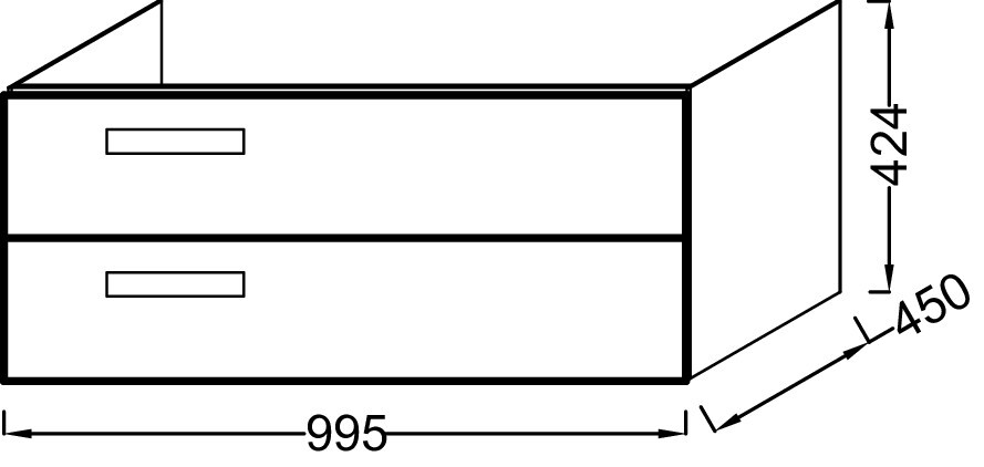 Jacob Delafon Rythmik EB1304-E70 100 см тумба с раковиной подвесная