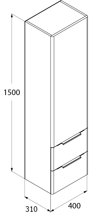 Iddis Calipso CAL4000i97 шкаф-пенал подвесной белый 40