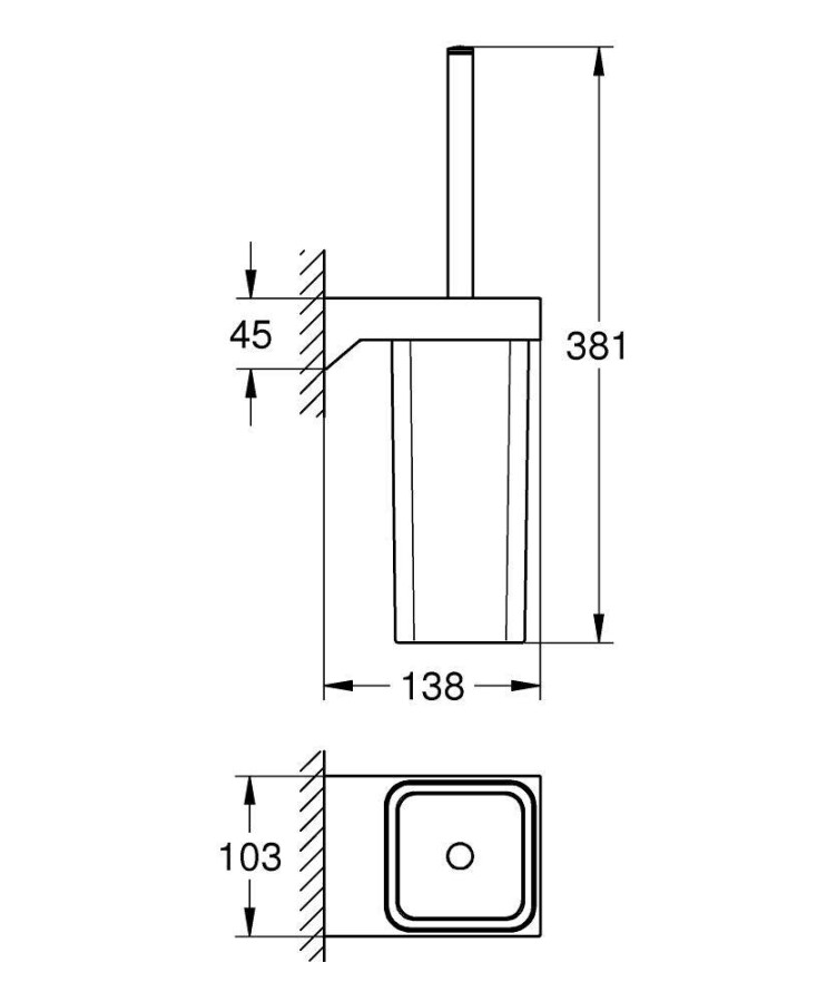 Grohe Selection Cube 40857000 туалетный ершик