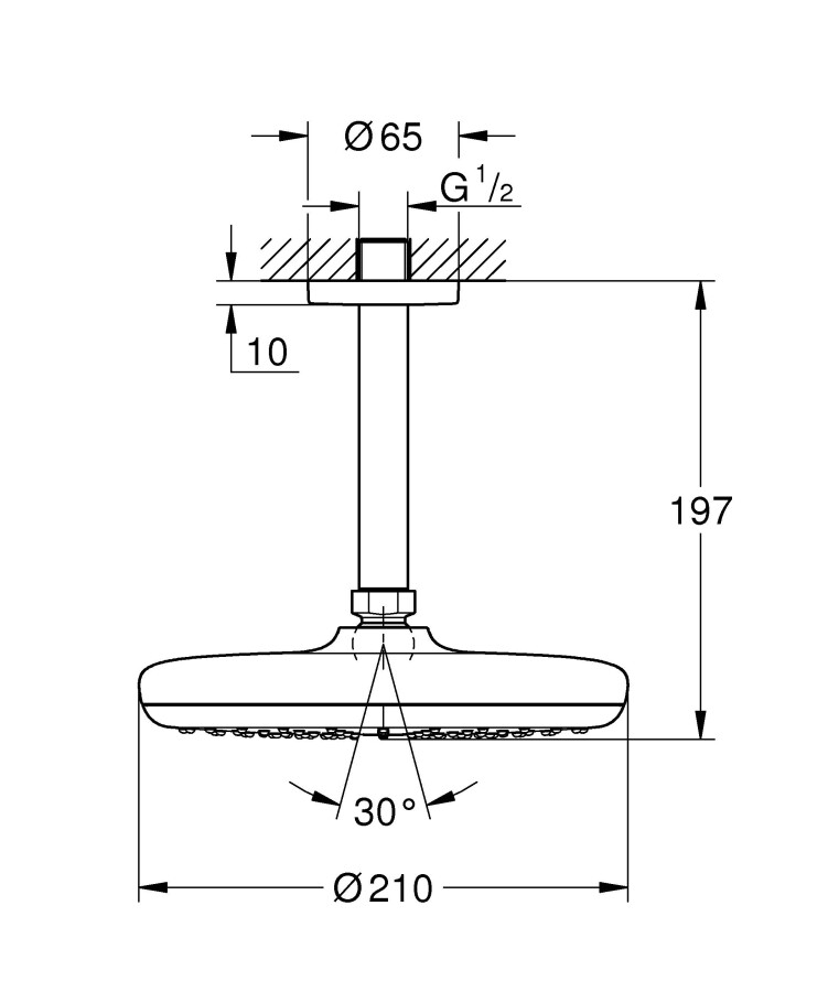 Grohe Tempesta 210 26414000 верхний душ