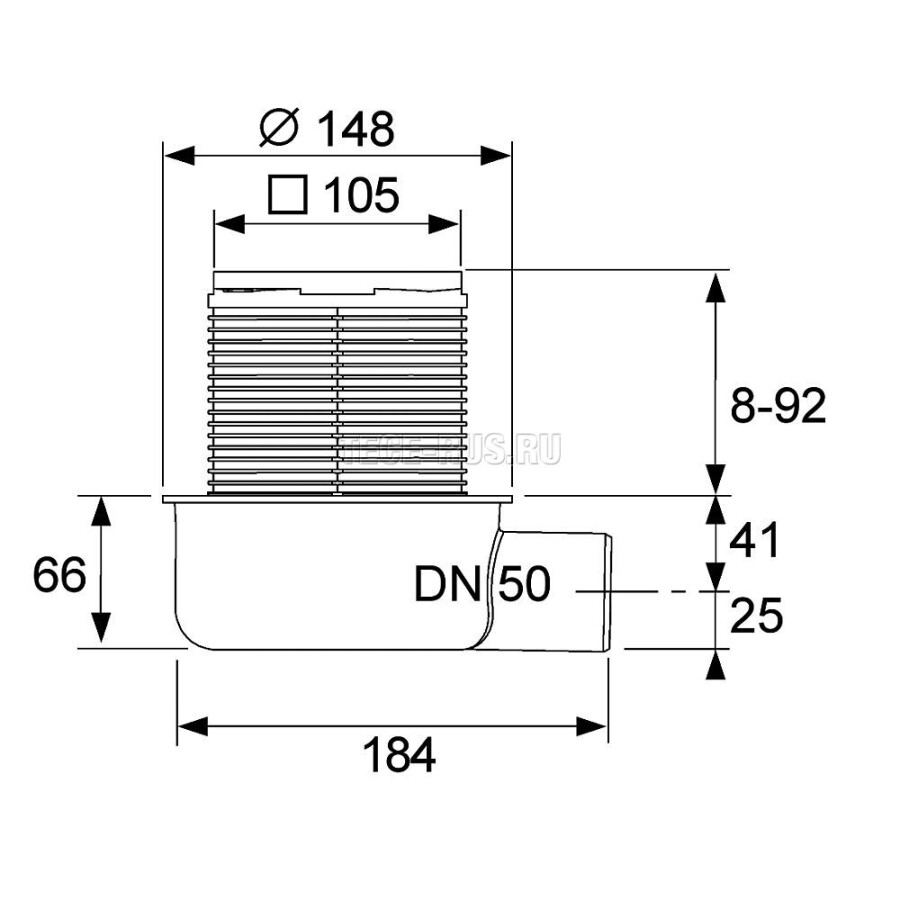 Tece Drainpoint S50 3601050 Душевой трап 100*100 мм