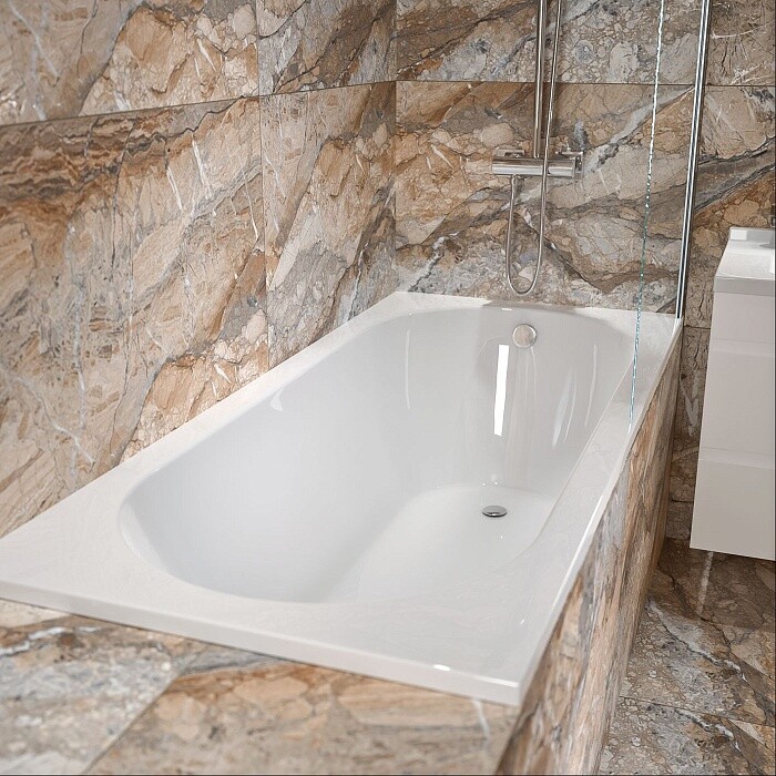 Эпсилон Solewater 170х75 см Каменная ванна прямоугольная, на ножках УТ000098552