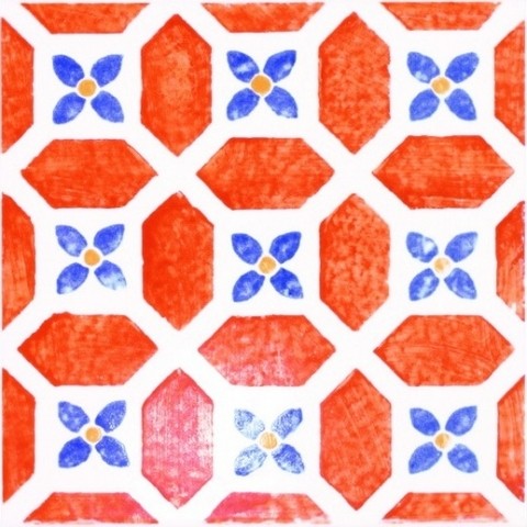 Tubadzin Majolika Avignon 13 20х20 см декор настенный красный