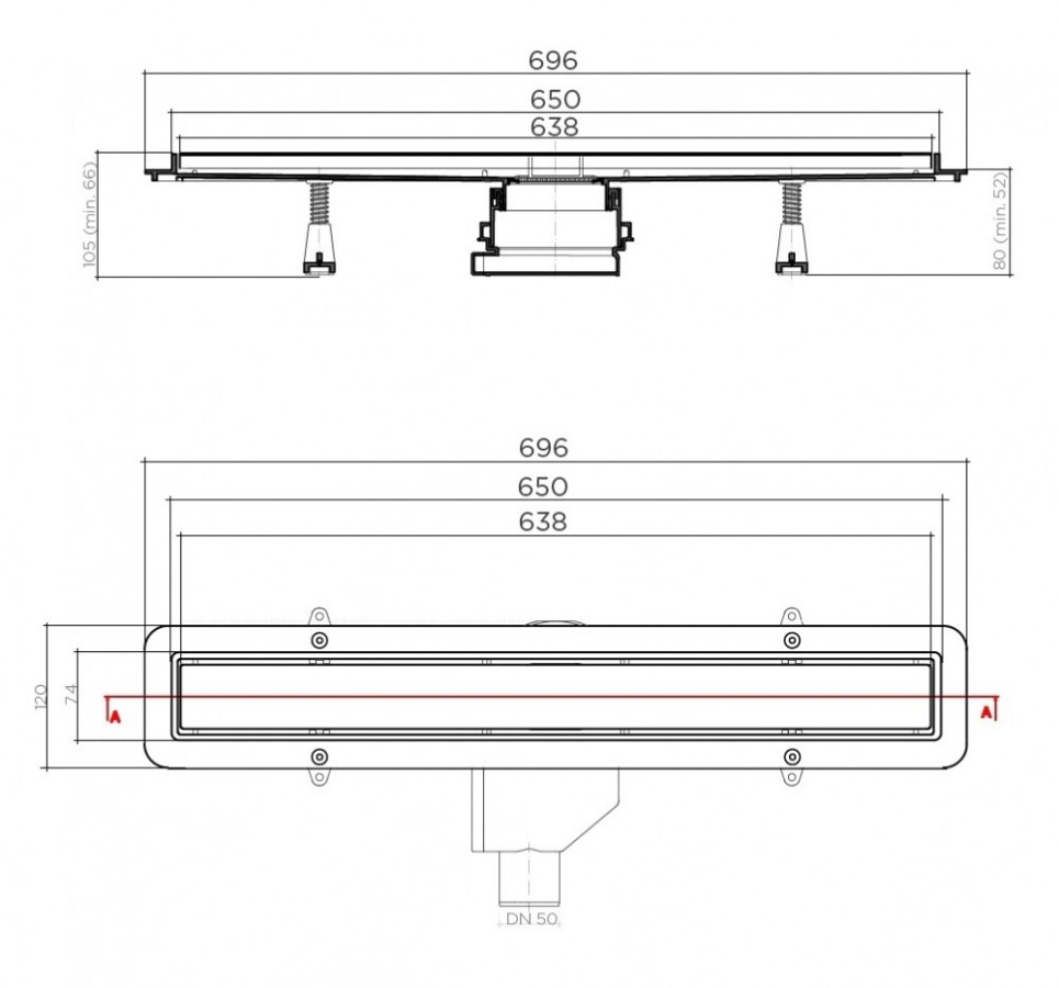 Pestan Betto by Pestan Line 650 13702510 Душевой лоток 650 мм