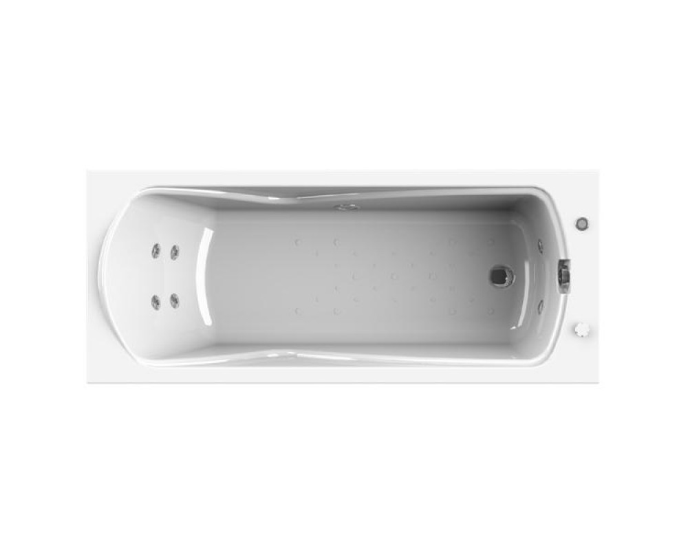Wachter Сильвия 168x70 см ванна акриловая прямоугольная с гидромассажем и фронтальной панелью белая