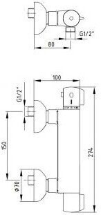 E.C.A. Thermostatic 102102341EX смеситель для душа хром