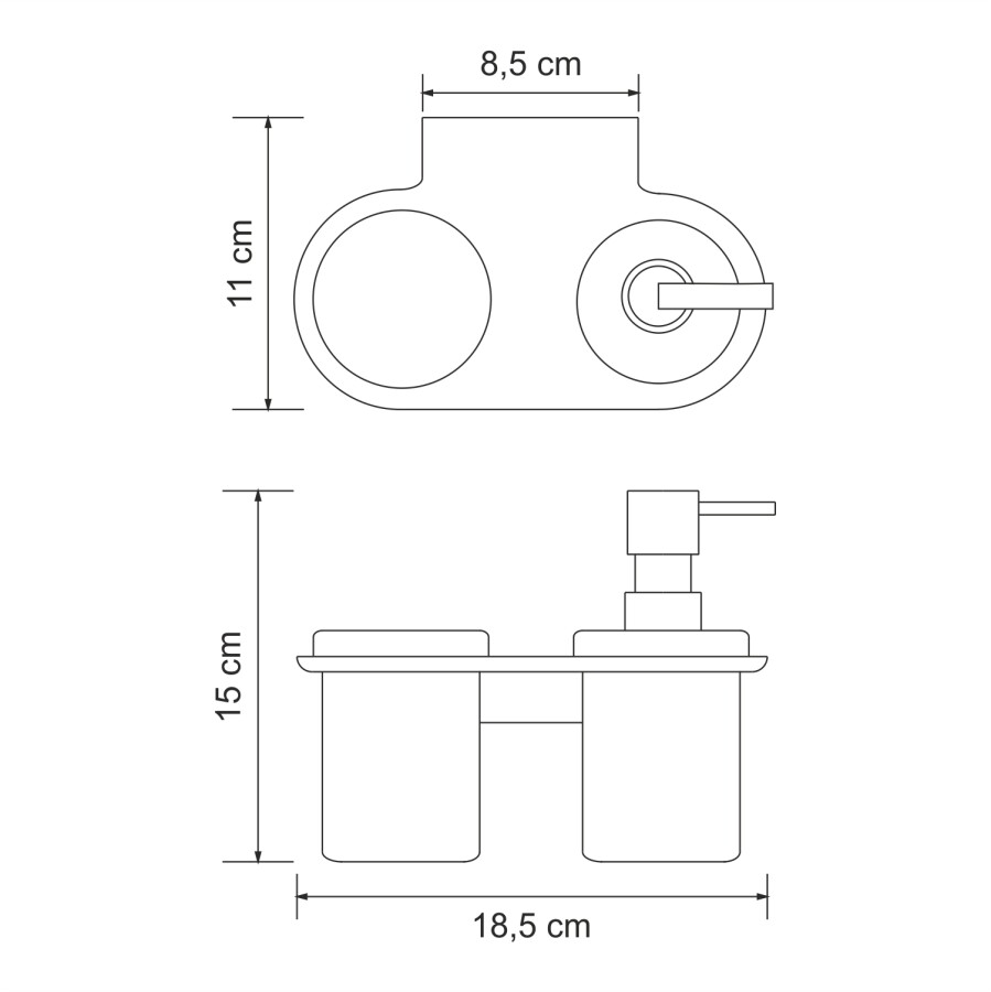 WasserKRAFT Kammel K-8389 стакан с дозатором хром