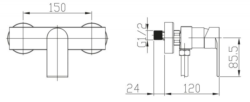 BelBagno NOV-ESDM-IN смеситель для душа, нержавеющая сталь, исполнение сатин