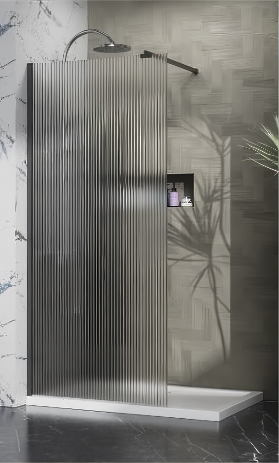 Azario Душевая перегородка Walk-in 120*195 Черный матовый AZ-251-120-MB-CRF