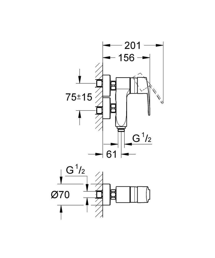 Grohe Eurostyle C 23300000 смеситель для душа