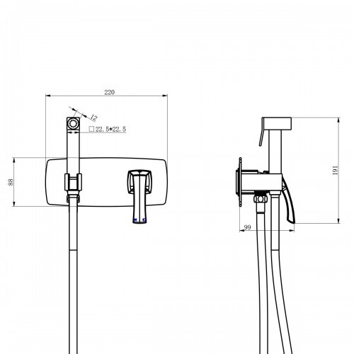 Lemark LM6219ORB Nubira смеситель с гигиеническим душем черная бронза