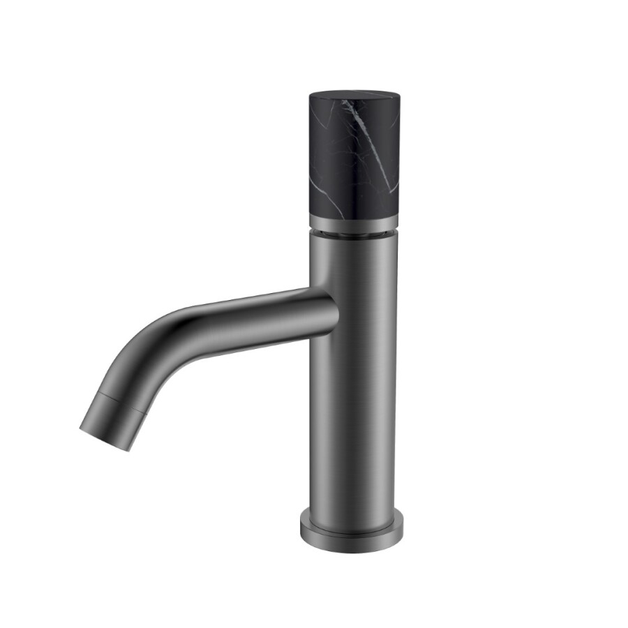 Смеситель для раковины Boheme Stick Графит ручка Черный Мрамор 121-GM-MR-B