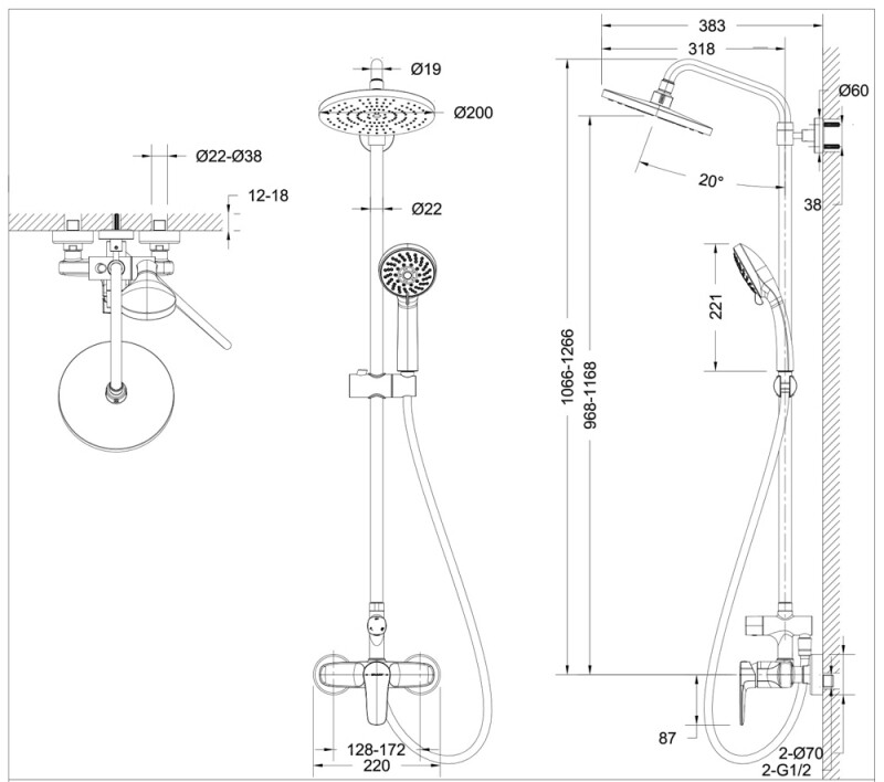 Bravat Source F9173218CP-A-ENG Душевая система