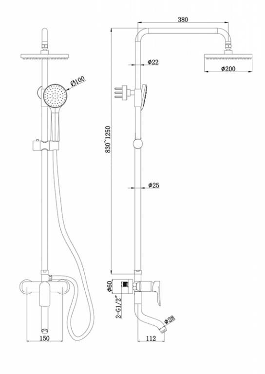 Bravat Emeralda F6337371CP-A-RUS Душевая система