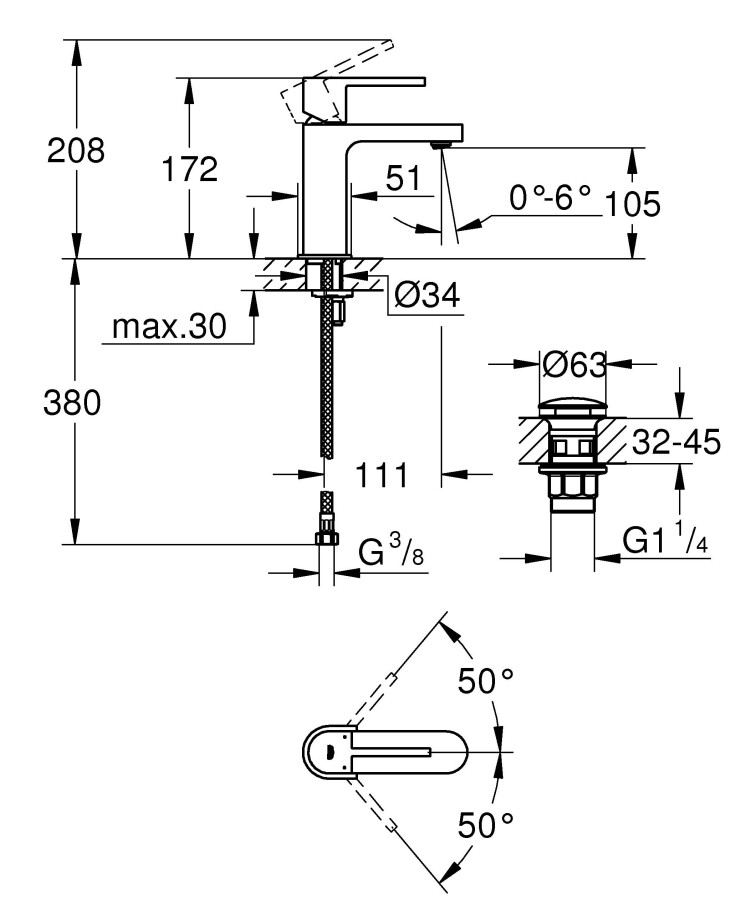 Grohe Plus 33163003 смеситель для раковины 28 мм