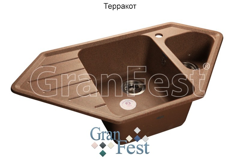 GranFest Corner GF-С-950E кухонная мойка терракот 93 х 48.5 см