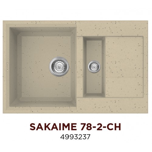 Omoikiri Sakaime 78-2-СH 4993237 кухонная мойка тetogranit шампань 78х50 см