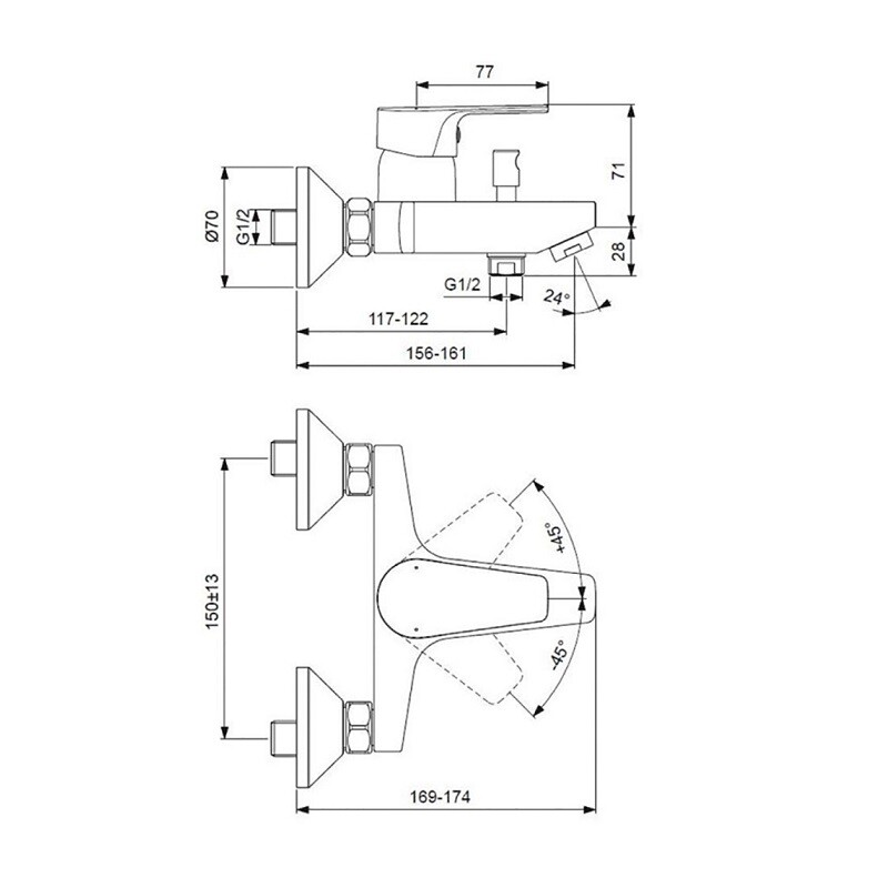 Ideal Standard Esla BC264AA Набор 3-в-1 Смесители и душевой гарнитур