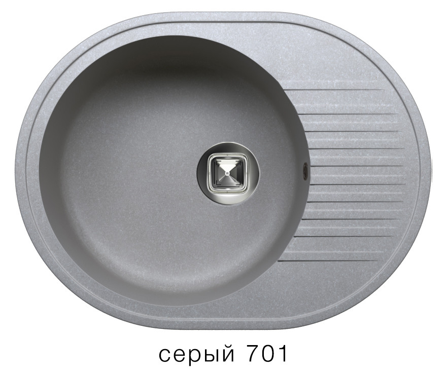 Tolero R-122 кухонная мойка серый 45.5 х 57.5 см