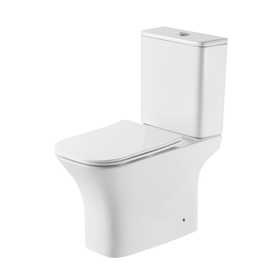Унитаз напольный Grossman Classic GR-4464SQ-K26 (640х355х795) безободковый,белый с тонкой крышкой,микролифт,смыв торнадо,2 места